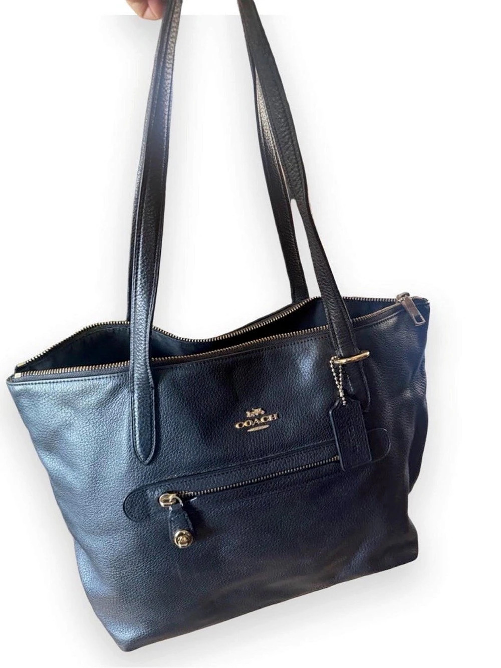 Coach Taylor Tote Leather Tote in Black